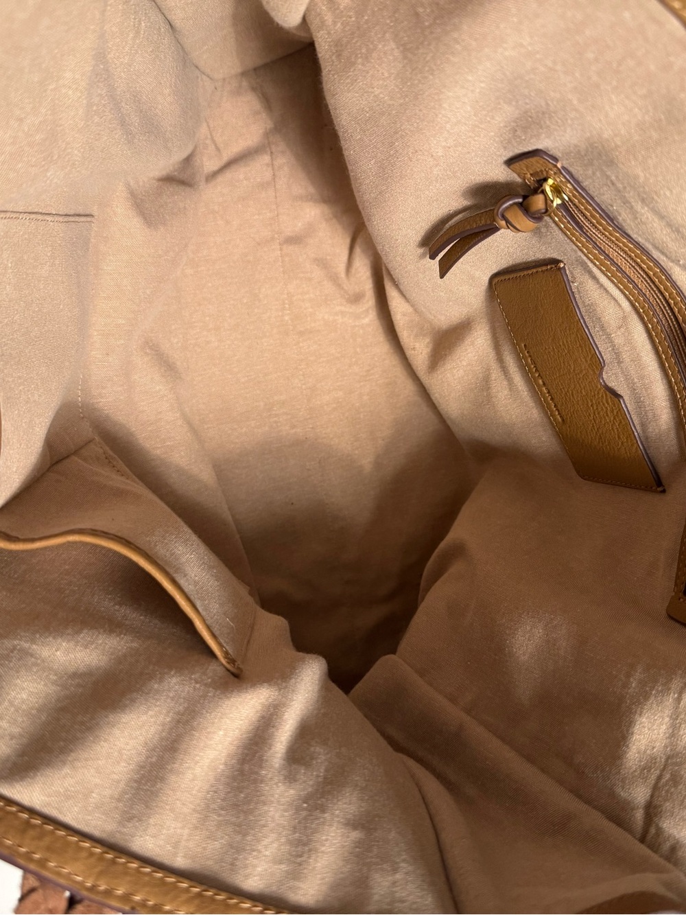 Lucky Brand Mina Tan Leather Tote Boho Chic - Picture 5 of 12